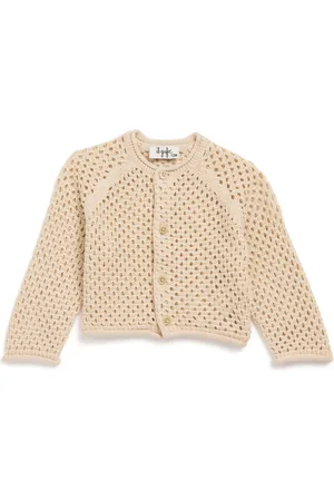 Il gufo Cotton Waffle-Knit Cardigan
