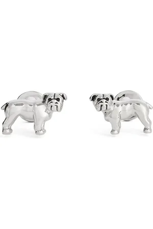 Babette Wasserman Rhodium-Plated British Bulldog Cufflinks