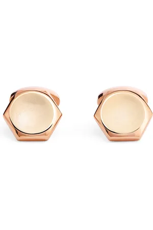 Babette Wasserman Rose -Plated Hexagon Cufflinks
