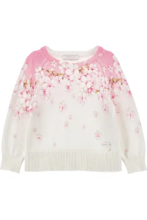 MONNALISA Cotton-Blend Floral Sweater