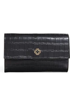 Maje Croc-Embossed Leather Chain Wallet