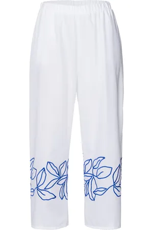 Hanro Cotton Embroidered Cropped Liz Trousers