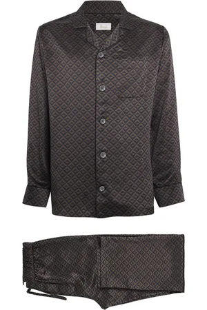 HARRODS Silk Geometric Print Pyjama Set