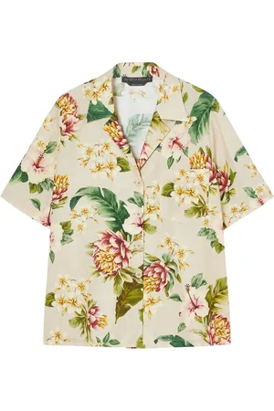 Persona by Marina Rinaldi Linen-Cotton Floral Braies Shirt