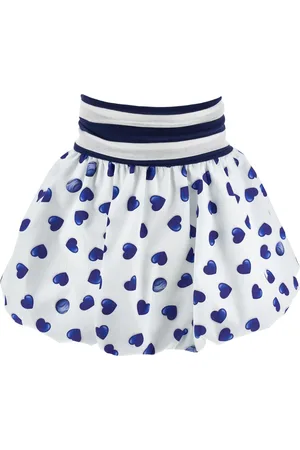 MONNALISA Cotton Heart Print Skirt