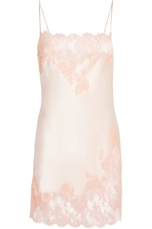 CARINE GILSON Silk Lace-Trim Short Nightdress