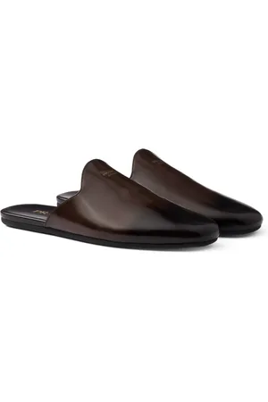 Prada Brushed Leather Mules