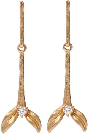 ANNOUSHKA Yellow and Diamond Tulip Drop Earrings
