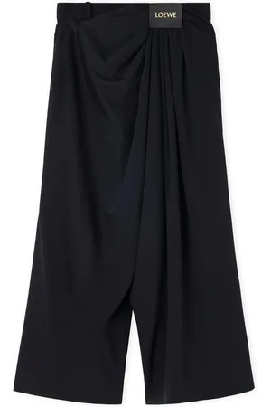 Loewe Wool Draped Cropped Trousers