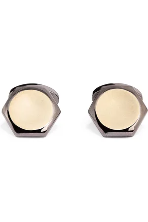 Babette Wasserman Rhodium-Plated Hexagon Cufflinks
