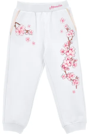 MONNALISA Stretch-Cotton Floral Sweatpants