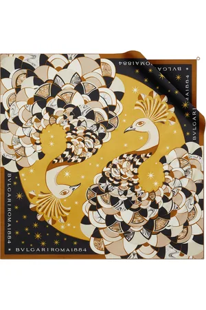 Bvlgari Silk Peacock Lux Square Scarf
