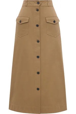 Saint Laurent Cotton Midi Skirt
