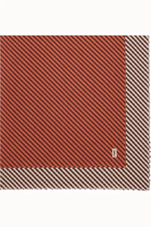 Saint Laurent Cashmere-Silk Geometric Scarf