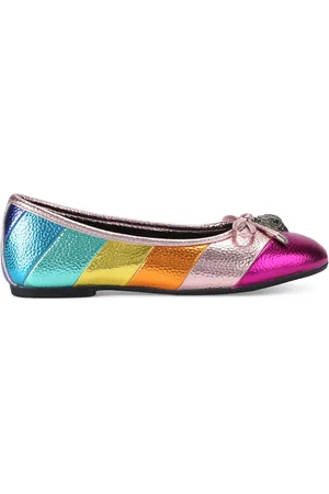 Kurt Geiger Metallic Leather Mini Eagle Ballet Flats