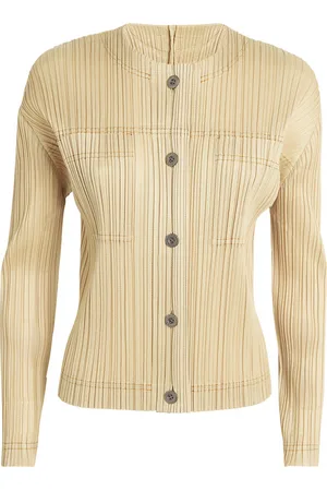 PLEATS PLEASE ISSEY MIYAKE Pleated Cotton Denim Jacket