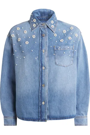 Maje Beaded Denim Shirt