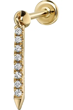 Maria Tash Diamond Eternity Bar Charm Threaded Stud Earring