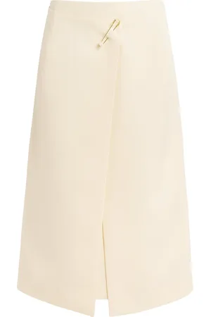 Carven Virgin Wool Safety Pin Midi Skirt