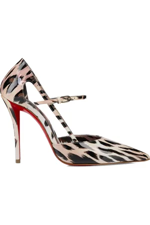 Christian Louboutin Miss Z Patent Leather Leopard Strap Pumps 100