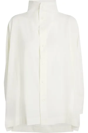 Issey Miyake Cotton Button-Shoulder Oversized Shirt