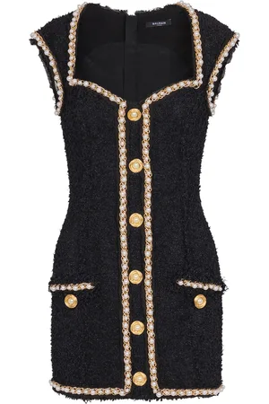 Balmain Tweed Embellished Mini Dress