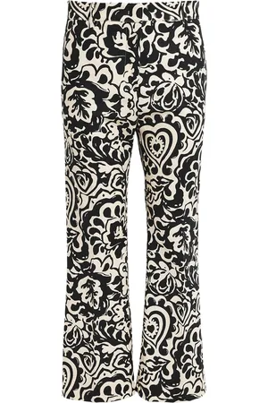 Max Mara Stretch-Cotton Canvas Patterned Trousers