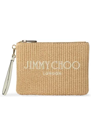 Jimmy Choo Raffia Zip-Up Pouch
