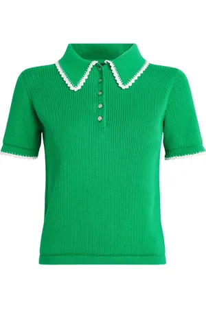 Maje Pointelle Knit Polo Shirt