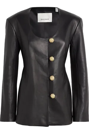 Dagmar Lambskin Collarless Blazer