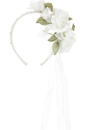 MONNALISA Rhinestone-Detail Rose Headband