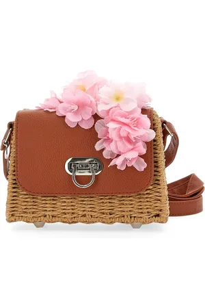 MONNALISA Wicker Floral-Detail Cross-Body Bag
