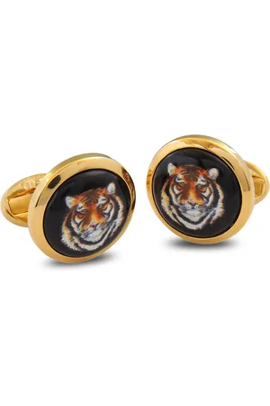 Halcyon Days And Enamel Tiger Cufflinks
