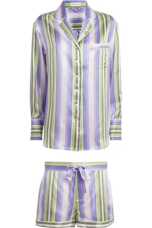 Olivia von Halle Silk Stripe Alba Pyjama Set