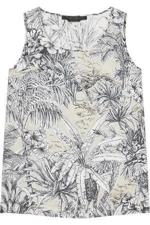 Persona by Marina Rinaldi Linen Printed Tank Top
