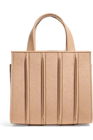 Max Mara Small Leather-Cashmere Whitney Top-Handle Bag