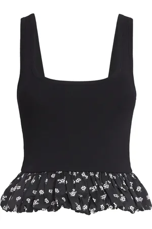 Claudie Pierlot Floral Ruffle-Hem Top