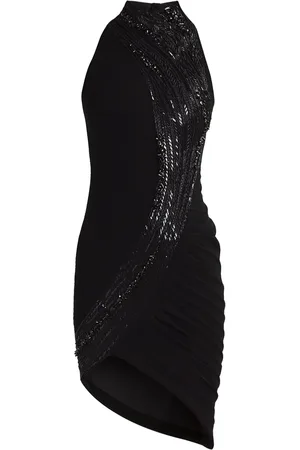 Gaurav Gupta High-Neck Asymmetric Wave Mini Dress