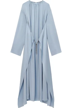 Loewe Exclusive Silk Satin Silver Capsule Donut Chain Maxi Dress