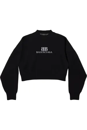 Balenciaga Wool-Blend Cropped Sweatshirt