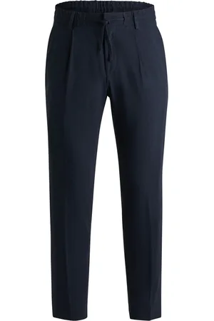 HUGO BOSS Linen-Blend Drawstring-Waist Tailored Trousers