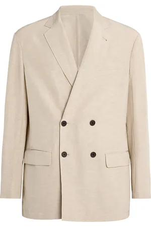 Emporio Armani Linen-Blend Technical Double-Breasted Blazer