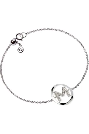 ANNOUSHKA Gold and Diamond Initial M Bracelet