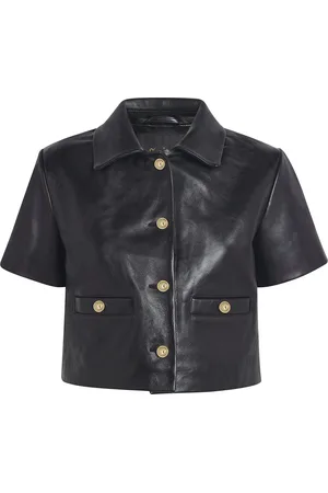 Maje Cropped Leather Jacket