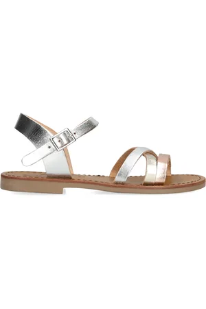 Papouelli Metallic Leather Sophie Sandals