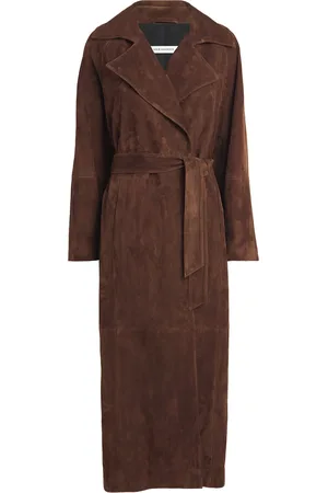 Nour Hammour Suede Belted Althea Trench Coat