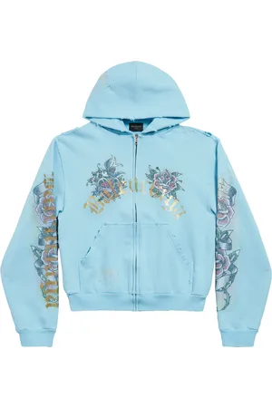 Balenciaga Cotton Tacky Tattoo Zip-Up Hoodie