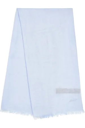 BRIONI Linen-Silk Logo Scarf