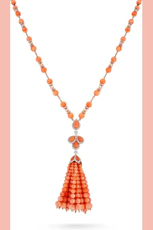 David Morris Rose Gold and Diamond Tassel Necklace
