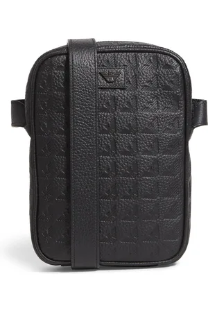 Emporio Armani Leather Eagle Embossing Tech Cross-Body Bag